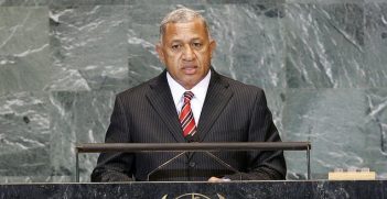 Josaia V. Bainimarama, Prime Minister of the Republic of the Fiji Islands, addresses the general debate of the sixty-fourth session of the General Assembly, 2009. Image credit: UN photos.