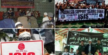 Indonesian Islamic Activists In Jakarta Declare Support For ISIS. Image credit: GooglePlus (Abu Al Bawi)