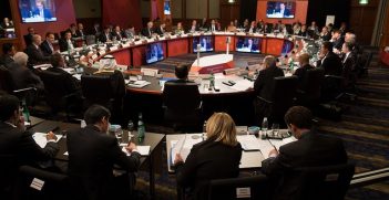 Trade and Investment Minister Andrew Robb leads the main session of the G20 Trade Ministers meeting in Sydney. Image credit: Flickr (2014 G20 Australia).