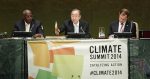 Secretary-General Ban (centre) chairs one of the segments of the UN Climate Summit 2014. He is flanked by Sam Kahamba Kutesa (left), President of the sixty-ninth session of the General Assembly; and Robert Orr, Assistant Secretary-General for Strategic Planning. Image credit: Flickr (Climate Summit 2014)