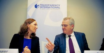 Jana Mittermaier (Transparency International EU) & Rainer Wieland (European Parliament Vice President) at TI EU event. Image credit: Flickr (Transparency International)