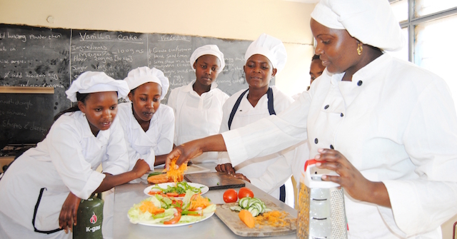 Students at the  East African Institute for Homecare Management, Nairobi. 