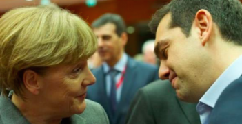 Alexis Tsipiras and Angela Merkel square off the Greek debt crisis. Photo Credit: Flickr (European Council President) Creative Commons.