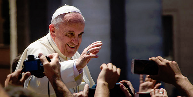 Pope Francis in St Peter's square, Vatican. Photo Credit: Wikipedia (Alfredo Borba) Creative Commons