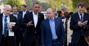 Barack Obama at a bilateral meeting with Vladimir Putin during the G8 summit in Ireland, June 17, 2013. Photo Source: Wikipedia (Russia–United States relations) Creative Commons