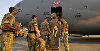 Troops Board RAF C17 Transport Aircraft enroute to Afghanistan. Photo Source: (Flickr) Defence Images. Creative Commons.