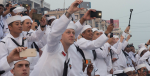 VISAKHAPATNAM, India (Feb. 7, 2016) Sailors watch an operational demonstration during India’s International Fleet Review (IFR) 2016. Photo Source: U.S. Pacific Fleet (Flickr). Creative Commons.