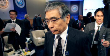 Bank of Japan Governor Haruhiko Kuroda arrives at IMFC plenary at IMF headquarters in Washington. Photo Source: International Monetary Fund (Flickr). Creative Commons.