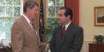 President Ronald Reagan and Judge Antonin Scalia confer in the Oval Office, July 7, 1986. Photo source: Bill Fitz-Patrick (Flickr). Creative Commons.