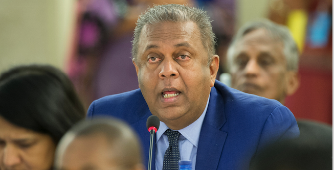 Mangala Samaraweera at the Human Rights Council. Photo source: UN Geneva (Flickr). Creative Commons. 