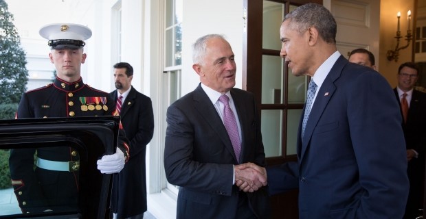 Malcom Turnbull and Barack Obama at the White House. Photo credit: By Official White House Photo by Pete Souza [Public domain], via Wikimedia Commons