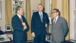 Mr Edward Gough Whitlam with Don Willesee (right) and Henry Kissenger (left), during tour of USA – Washington DC, 1974. Photo credit: NAA: A8746: KN12/11/74/33