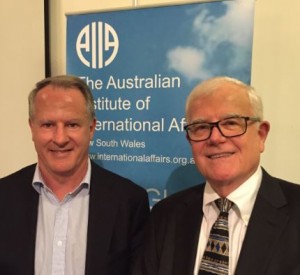 Dr Roger Shanahan (left) and AIIA NSW vice-president Ian Lincoln 