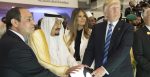 President Donald Trump and First Lady Melania Trump join King Salman bin Abdulaziz Al Saud of Saudi Arabia, and the President of Egypt, Abdel Fattah Al Sisi, Sunday, May 21, 2017, to participate in the inaugural opening of the Global Center for Combating Extremist Ideology. (Official White House Photo by Shealah Craighead)