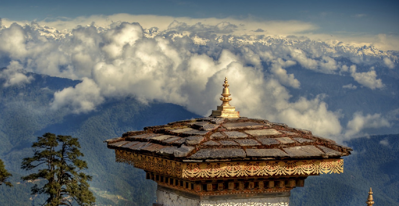 Bhutan sits between two ambitious neighbours