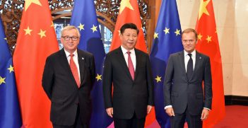 Chinese Premier Xi Jinping meets with EU Council President, Donald Tusk and EU Commission President Jean Claude Junker