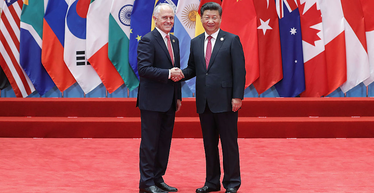 Xi Jinping and Malcolm Turnbull at the G20 Summit Hangzhou