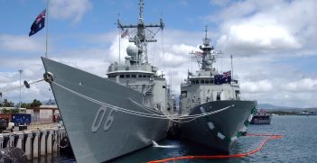 040628-N-6551H-018
Pearl Harbor, Hawaii (June 28, 2004) - The Royal Australian Navy Adelaide-class frigate HMAS Newcastle (FFG 06) and the Anzac-class HMAS Parramatta (FFH 154) are moored pier side at Naval Station Pearl Harbor as they await the beginning of the multi-national maritime exercise Rim of the Pacific 2004 (RIMPAC). RIMPAC is the largest international maritime exercise in the waters around the Hawaiian Islands.  This years exercise will include eight participating nations; Australia, Canada, Chile, Japan, Peru, South Korea, Britain and the United States. RIMPAC is intended to enhance the tactical proficiency of participating units in a wide array of combined operations at sea, while enhancing stability in the Pacific Rim region. U.S. Navy photo by Photographer's Mate 1st Class Michelle R. Hammond (RELEASED)