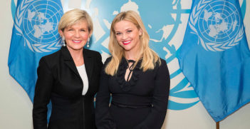 Julie Bishop delivering key note on UN International Women's Day.