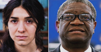 Nobel Peace Prize winners for 2018, Nadia Murad (left) and Denis Mukwege (right) (Credit: Reuters Lucas Jackson/Vincent)