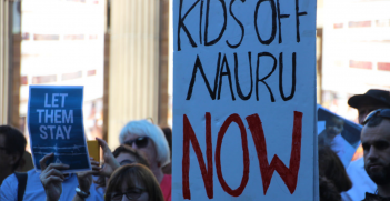 Demonstrators at a # LetThemStay rally in Melbourne. Source: Flickr