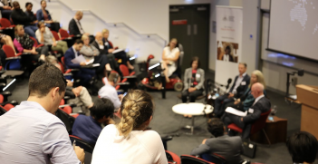 The panel discussion for episode 15 of Australia in the World on campus at ANU on 14 March 2019. Source: ANU College of Asia and the Pacific, Twitter