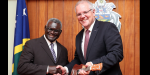 Scott Morrison and Manasseh Sogavare, June 2019. Source: Australian Prime Minister's Office handout