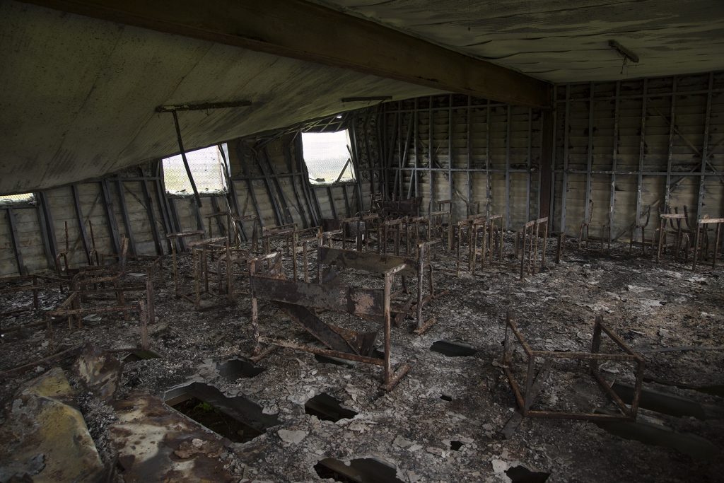 HELA PROVINCE, PNG: A destroyed college in Hela Province.