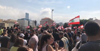 Lebanese Protesters in Beirut. Photo by Shahen Books, Wikimedia.