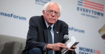 U.S. Senator Bernie Sanders speaking with attendees at the Presidential Gun Sense Forum hosted by Everytown for Gun Safety and Moms Demand Action at the Iowa Events Center in Des Moines, Iowa. Source: Gage Skidmore https://bit.ly/2VBGVIM