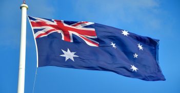 Australian flag seen flying in Toowoomba, Queensland. Source: Lachlan Fearnley https://bit.ly/3flcdv0