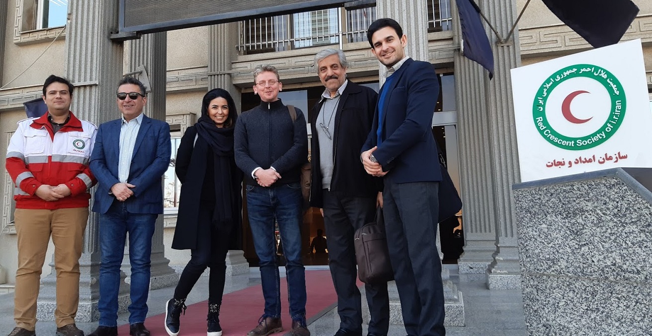 Iranian Red Crescent and ICRC weapon risk reduction team.  Reuben McCarthy is third from right. Photo supplied by ICRC.