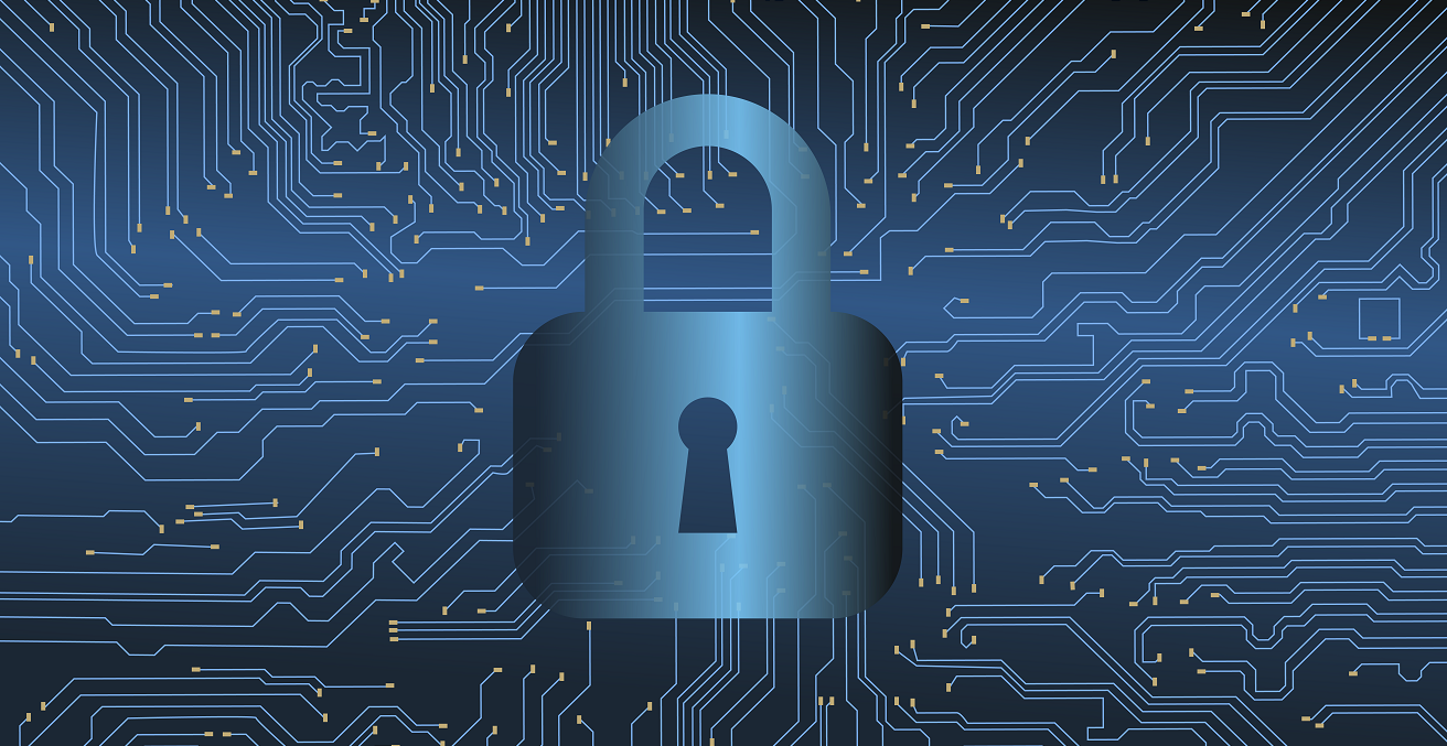 Stylised lock and motherboard pattern. Source: jaydeep_ https://bit.ly/2BGEzR2