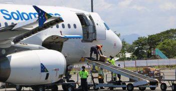 Baggage handlers unload Australian funded COVID-19 response supplies in Solomon Islands
Source: Department of Foreign Affairs and Trade, https://bit.ly/3kDGPd4