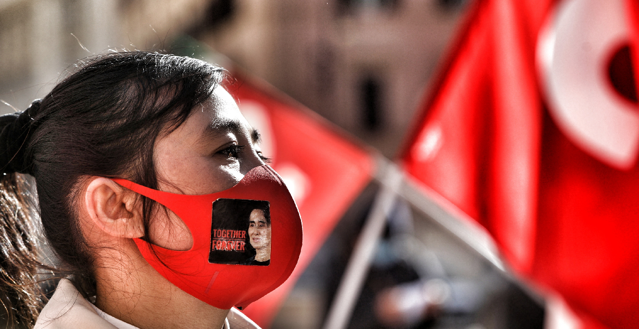 Myanmar protest. Source: Cgil Nazionale https://bit.ly/37f2aVW